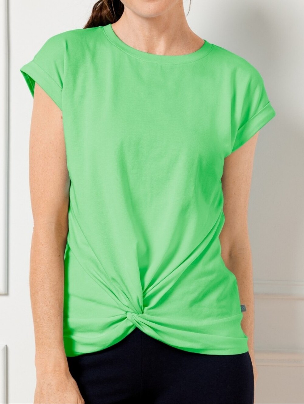 Talbots Supersoft Jersey Twist Front Tee - Green